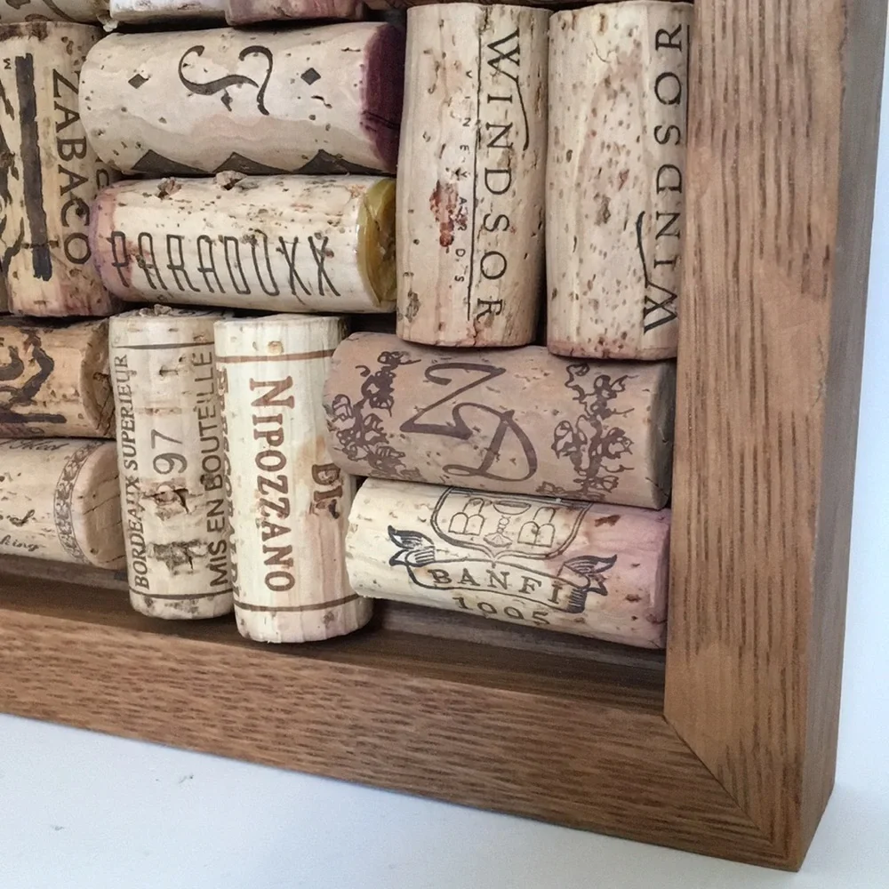 Rectangular Wood-Framed Wine Cork Trivet